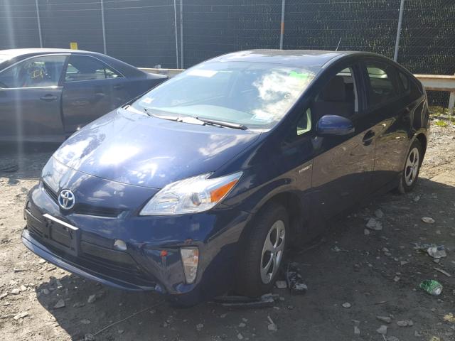 JTDKN3DU0D1615415 - 2013 TOYOTA PRIUS BLUE photo 2