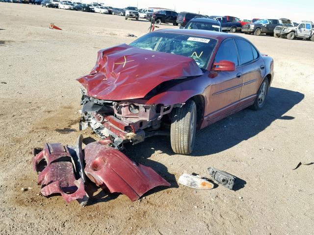 1G2WR52121F167000 - 2001 PONTIAC GRAND PRIX BURGUNDY photo 2