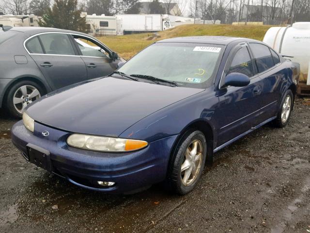 1G3NL52T31C161895 - 2001 OLDSMOBILE ALERO GL BLUE photo 2