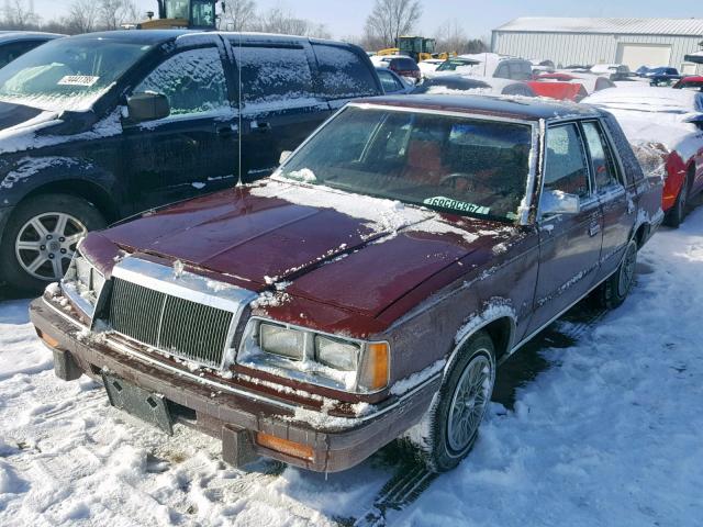 1C3BC56K9HF202550 - 1987 CHRYSLER LEBARON BURGUNDY photo 2