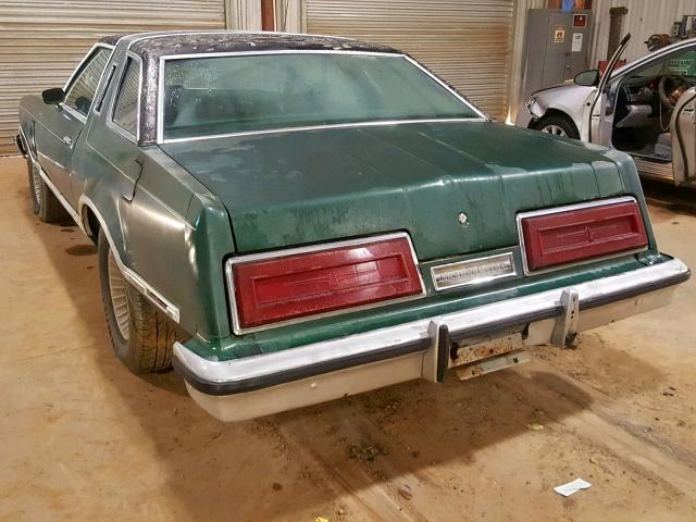 9G87H166690 - 1979 FORD T BIRD GREEN photo 3