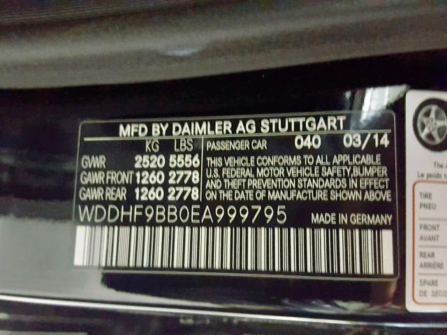 WDDHF9BB0EA999795 - 2014 MERCEDES-BENZ E 550 4MAT BLACK photo 10