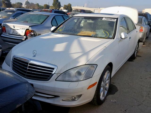 WDDNG71X37A077462 - 2007 MERCEDES-BENZ S 550 WHITE photo 2