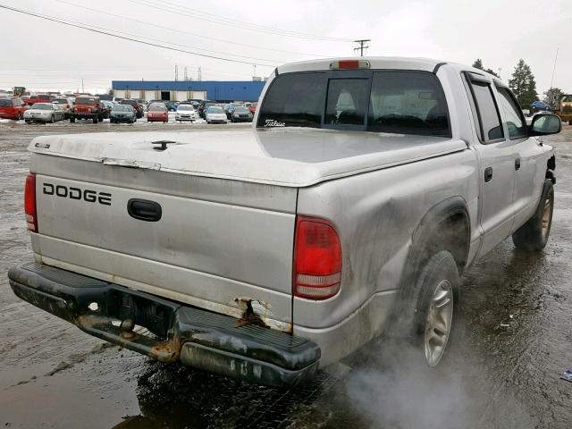 1B7HL2AX91S254815 - 2001 DODGE DAKOTA QUA GRAY photo 4