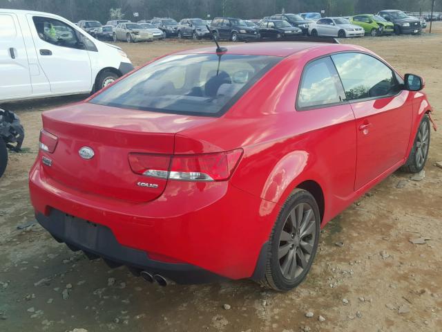 KNAFW6A39B5390006 - 2011 KIA FORTE SX RED photo 4