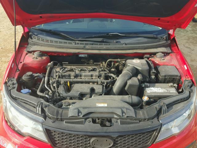 KNAFW6A39B5390006 - 2011 KIA FORTE SX RED photo 7