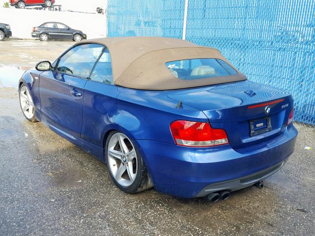 WBAUN93589VK40912 - 2009 BMW 135 I BLUE photo 3