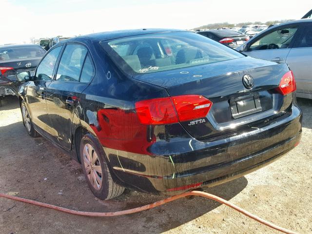 3VW2K7AJ7DM398228 - 2013 VOLKSWAGEN JETTA BASE BLACK photo 3