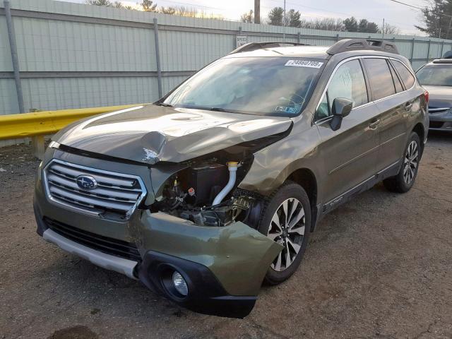 4S4BSELC3F3208639 - 2015 SUBARU OUTBACK 3. GREEN photo 2