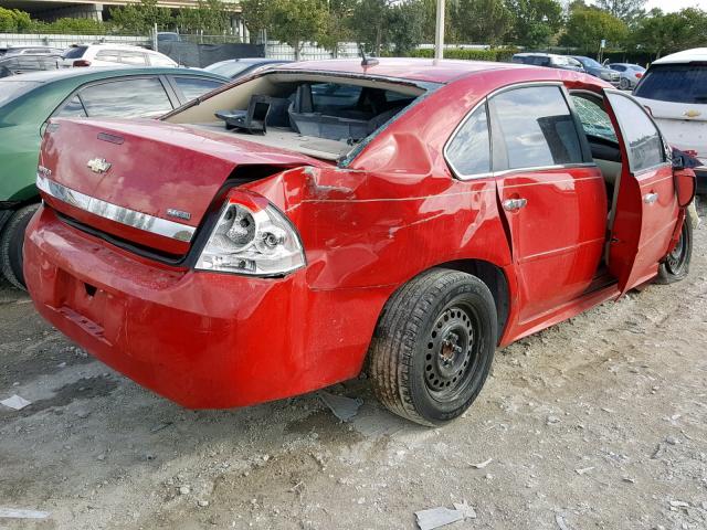 2G1WA5EK3A1101661 - 2010 CHEVROLET IMPALA LS RED photo 4