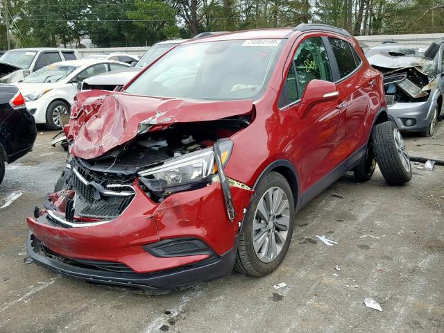 KL4CJASB3JB685450 - 2018 BUICK ENCORE PRE RED photo 2