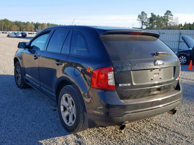 2FMDK3J96DBC78931 - 2013 FORD EDGE SEL BLACK photo 3