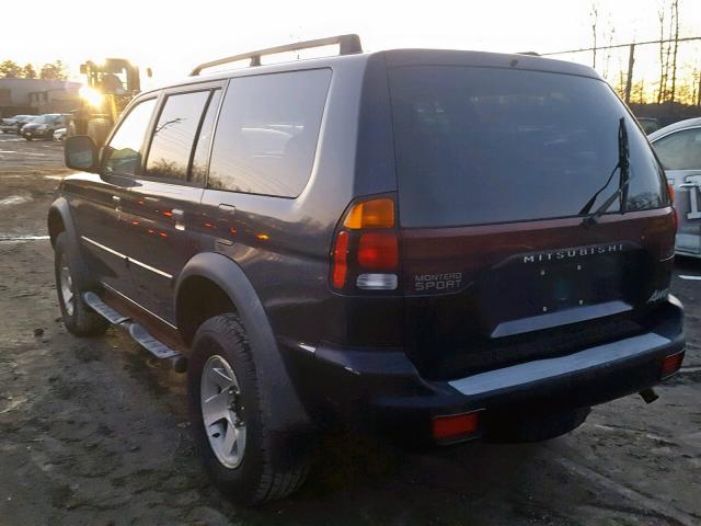 JA4MT21H22J067120 - 2002 MITSUBISHI MONTERO SP BLUE photo 3