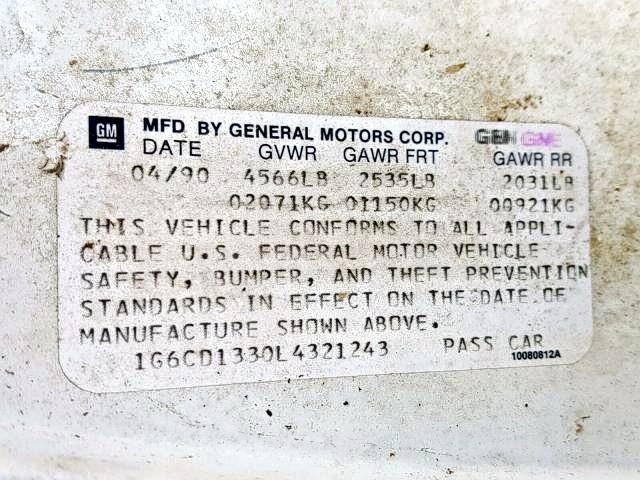 1G6CD1330L4321243 - 1990 CADILLAC DEVILLE SILVER photo 10