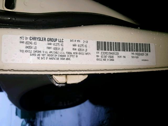 2C3CA5CV5AH201229 - 2010 CHRYSLER 300 TOURIN CREAM photo 10