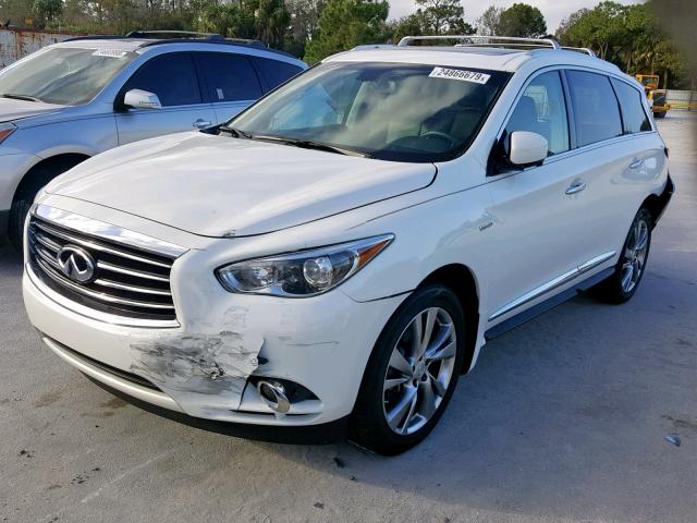 5N1CL0MN3EC522827 - 2014 INFINITI QX60 HYBRI WHITE photo 2