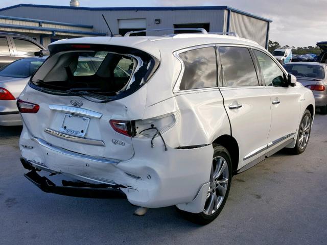 5N1CL0MN3EC522827 - 2014 INFINITI QX60 HYBRI WHITE photo 4