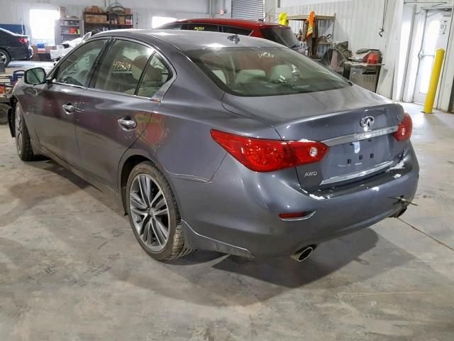 JN1BV7AR9FM398510 - 2015 INFINITI Q50 BASE GRAY photo 3