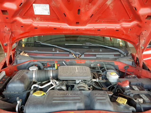 1D7HL38K74S781116 - 2004 DODGE DAKOTA QUA RED photo 7