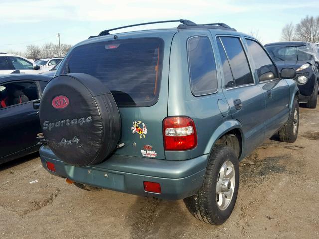 KNDJA7230Y5656876 - 2000 KIA SPORTAGE GREEN photo 4