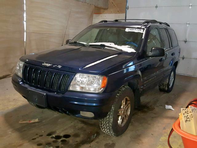 1J4GW58N1YC116791 - 2000 JEEP GRAND CHER BLUE photo 2