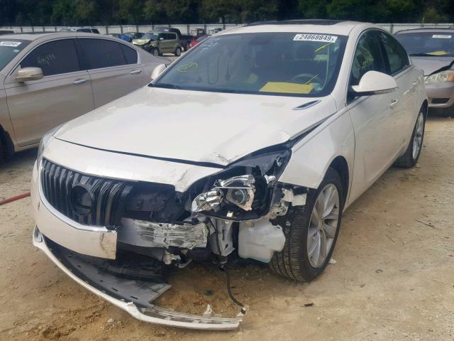 2G4GN5EX9F9168765 - 2015 BUICK REGAL PREM WHITE photo 2