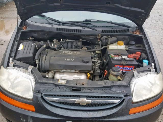 KL1TG52695B310285 - 2005 CHEVROLET AVEO LT BLACK photo 7