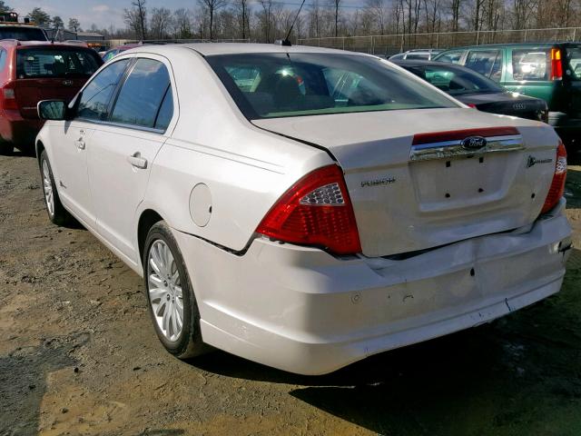 3FADP0L35AR302555 - 2010 FORD FUSION HYB WHITE photo 3