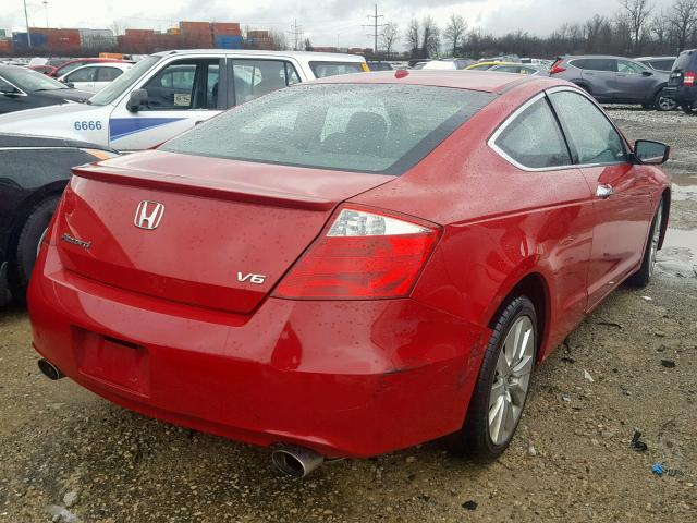 1HGCS21808A004564 - 2008 HONDA ACCORD EXL RED photo 4