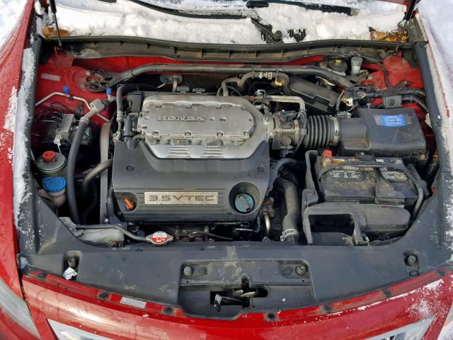 1HGCS21808A004564 - 2008 HONDA ACCORD EXL RED photo 7