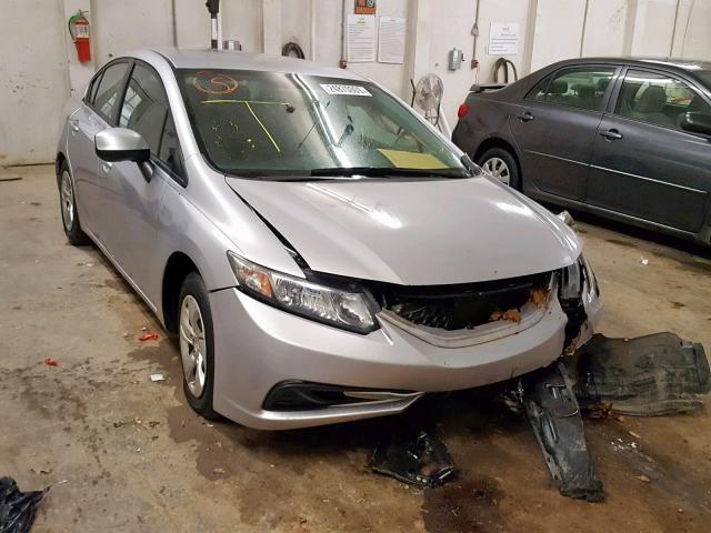 19XFB2F52DE075377 - 2013 HONDA CIVIC LX SILVER photo 1