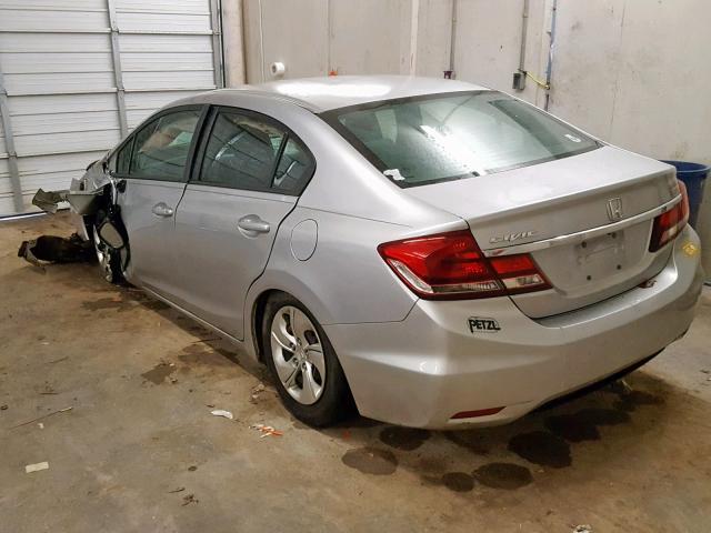 19XFB2F52DE075377 - 2013 HONDA CIVIC LX SILVER photo 3