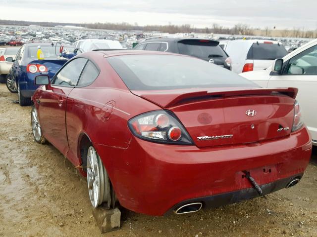 KMHHN66F98U283324 - 2008 HYUNDAI TIBURON GT RED photo 3