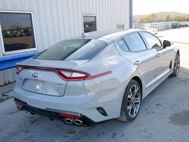 KNAE45LC4J6029929 - 2018 KIA STINGER GT GRAY photo 4