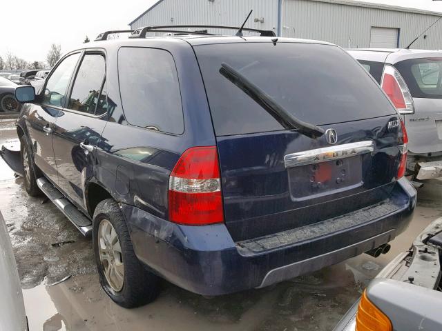 2HNYD186X3H004590 - 2003 ACURA MDX TOURIN BLUE photo 3