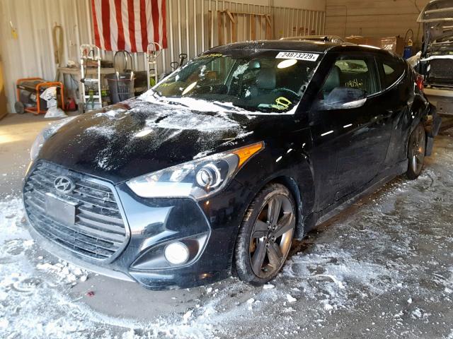 KMHTC6AE3DU176438 - 2013 HYUNDAI VELOSTER T BLACK photo 2