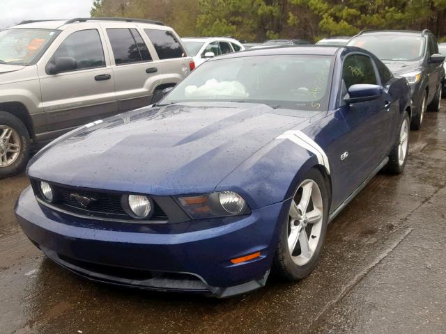 1ZVBP8CF9B5137525 - 2011 FORD MUSTANG GT BLUE photo 2