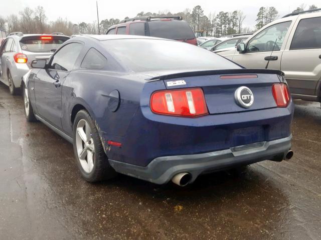 1ZVBP8CF9B5137525 - 2011 FORD MUSTANG GT BLUE photo 3