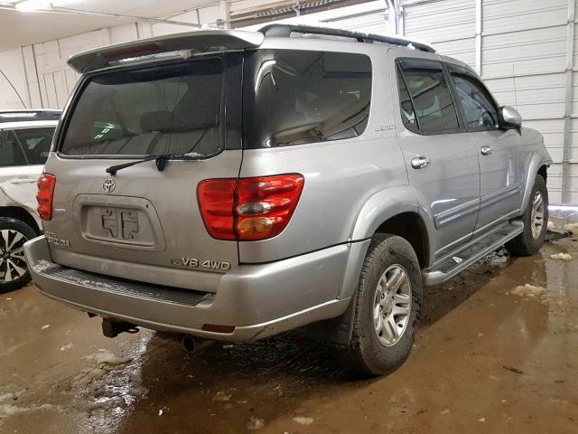 5TDBT48A14S219234 - 2004 TOYOTA SEQUOIA LI SILVER photo 4