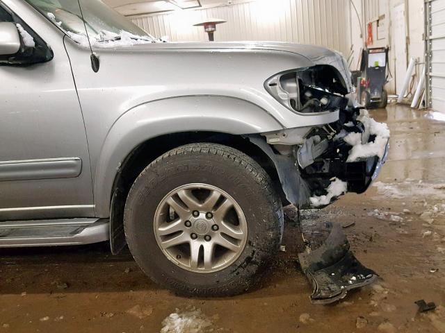 5TDBT48A14S219234 - 2004 TOYOTA SEQUOIA LI SILVER photo 9