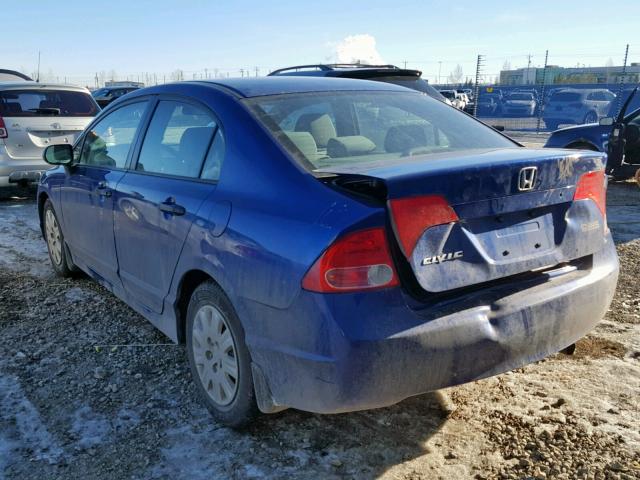 2HGFA15286H020154 - 2006 HONDA CIVIC DX BLUE photo 3