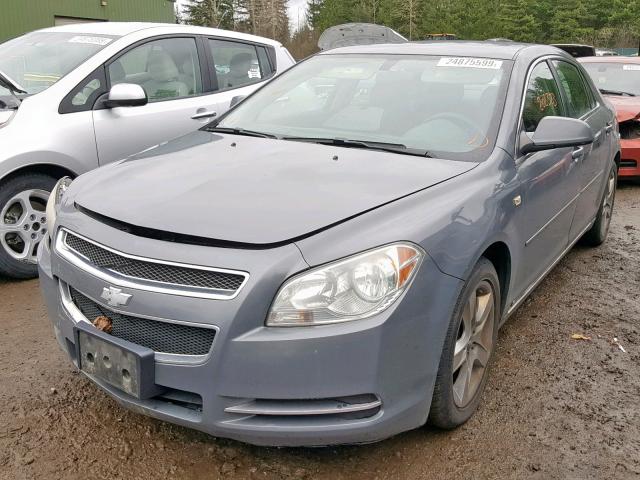 1G1ZH57B284255993 - 2008 CHEVROLET MALIBU 1LT GRAY photo 2