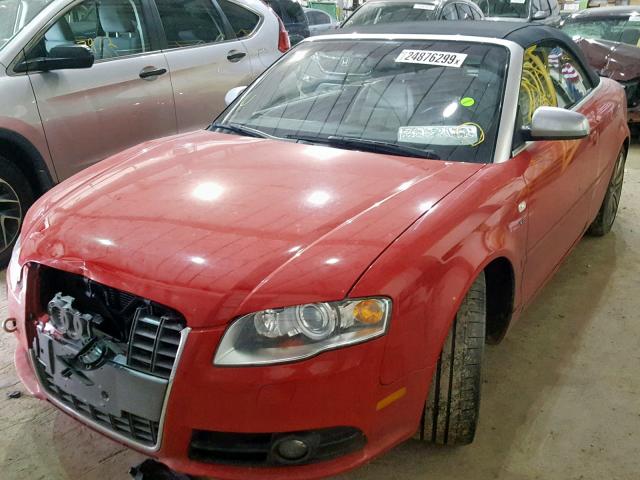 WUARL48H07K900897 - 2007 AUDI S4 QUATTRO RED photo 2