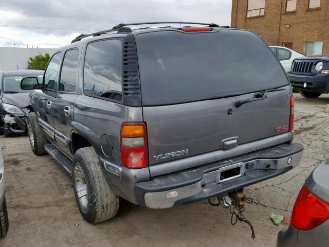 1GKEC13T22R179752 - 2002 GMC YUKON GRAY photo 3