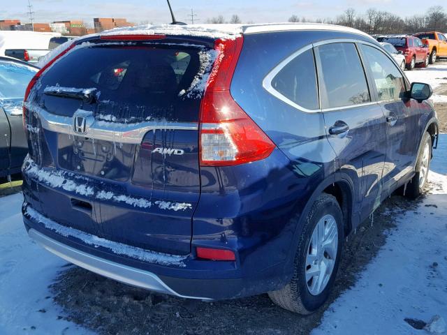 5J6RM4H77FL019716 - 2015 HONDA CR-V EXL BLUE photo 4