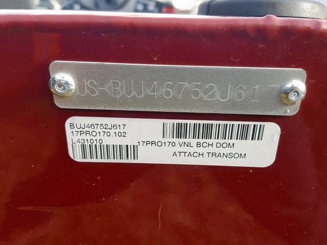 BUJ46752J617 - 2017 TRAC BOAT RED photo 10