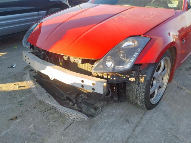 JN1AZ34E63T006604 - 2003 NISSAN 350Z COUPE RED photo 9