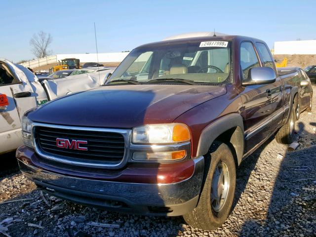 2GTEK19T811239398 - 2001 GMC NEW SIERRA BURGUNDY photo 2