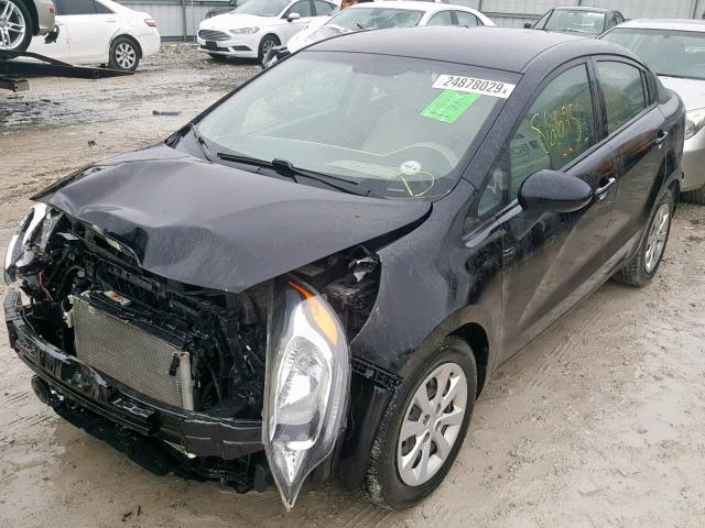 KNADM4A35D6210986 - 2013 KIA RIO LX BLACK photo 2