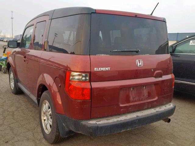 5J6YH28727L000416 - 2007 HONDA ELEMENT EX RED photo 3